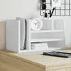 A white desk organizer on a wooden desk. Náhľad obrázku produktu
