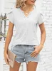 ASKSA Damen T-Shirt Blütenblatt Ärmel Aushöhlen Bluse Produktbild-Vorschau 4