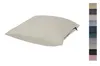 A beige cushion is shown against a white background, with a strip of color swatches on the right side. Produktbild-Vorschau