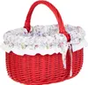 Roter Einkaufskorb / Geschenkkorb aus Weide 42x34 H23/36 Produktbild-Vorschau 1