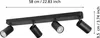 TELIMBELA-Z Spot - L58 x B8 x H9,7 cm - schwarz - 4X4,9W Produktbild-Vorschau 3