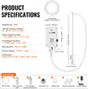 Collage showing product specifications, diagram of a water pump with measurements, and accessories. Anteprima dell’immagine prodotto