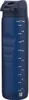 A navy blue water bottle with measurement markings. Produktbild-Vorschau