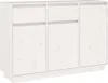 A white wooden sideboard with three doors and two drawers. Náhled obrázku produktu