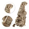 A wooden 3D puzzle model of a hurdy-gurdy. Produktbild-Vorschau