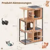 GOPLUS 133 cm Katzenbaum mit Metallrahmen, 3 Katzenhäusern, Produktbild-Vorschau 5