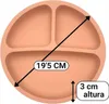 Silikonowy antypoślizgowy talerz dla niemowląt 20 cm różowy Podgląd zdjęcia produktu 3