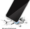 A phone case is shown falling and hitting a surface, which is breaking apart. The image is meant to demonstrate the protective qualities of the case. Produktbild-Vorschau