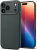 A dark gray phone case is shown next to a smartphone with a colorful wallpaper. Voir les images du produit