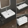 doporro Waschbecken 100x48x10cm Aufsatzwaschbecken Weiß aus Produktbild-Vorschau 6