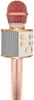 A rose gold and white karaoke microphone with a red mesh top. Produktbild-Vorschau