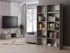 Schmales Bücherregal RAUNO – 50 cm, grau Produktbild-Vorschau 4