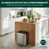 eluno Poubelle, poubelle à pédale - 2 compartiments de 15 Voir les images du produit 2