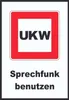 Sprechfunk zu benutzen Schild mit Symbol und Text A2 Produktbild-Vorschau 1