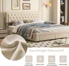 Cadre de lit ProximaX en velours beige 160 x 200 cm avec Voir les images du produit 8