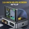 A digital power supply unit with a screen displaying voltage, current, and power readings. The screen is shown at a 90-degree angle. Náhled obrázku produktu