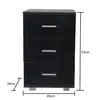 Nachttisch Flurschrank 3 Schubladen 63 cm hoch schwarz Produktbild-Vorschau 4