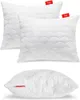 Three white pillows with a quilted pattern are displayed against a white background. Two pillows are stacked, and one is shown from the side. Produktbild-Vorschau