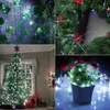 A collage of four images showing different decorative lighting applications, including string lights on plants, a Christmas tree, a wreath, and a potted plant. Voir les images du produit