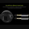 A close-up of a black headset and its audio plugs, with marketing text overlay. Produktbild-Vorschau