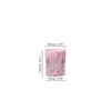 A pink crystal glass with dimensions shown. Produktbild-Vorschau