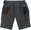 A pair of gray and black cargo shorts with orange accents. Náhľad obrázku produktu