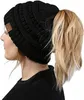 Háčkovaná čepice s culíkem, dámská čepice - BEANIEHUT Black Náhled obrázku produktu 6