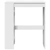 A white bar table with shelves on the side, shown from the front. Produktbild-Vorschau