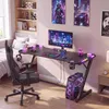 VASAGLE Gaming Tisch mit LED, Z-Förmig Computertisch, Produktbild-Vorschau 4