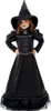 Schwarze Hexe Witch Halloween-Hexe mit Hut für Kinder Gr. 116-152 Kleid schwarz Fasching Karneval Mottoparty Kinderfasching Hexenkleid Produktbild-Vorschau