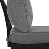 A close-up view of a gray cushion on a black frame, likely part of a lounge set. Produktbild-Vorschau