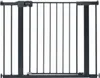 A black metal safety gate is shown against a white background. Voir les images du produit