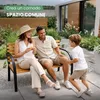 Akord Panca Da Giardino Dalia Nera/Legno Naturale 122X58X82 Anteprima dell’immagine prodotto 7