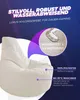 A cream-colored beanbag chair is shown with marketing text and graphics highlighting its features. Produktbild-Vorschau