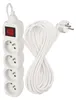 Prodlužovací kabel 10 m / 4 zásuvky / s vypínačem / bílý / PVC / 1 mm2 Náhľad obrázku produktu