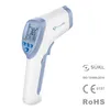 A white and blue digital thermometer is shown against a white background. Regulatory marks are visible on the right side of the image. Produktbild-Vorschau