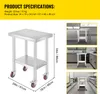 SucceBuy Tavolo da lavoro in acciaio inox 24 x 18 x 34 Anteprima dell’immagine prodotto 7