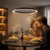 XUDO Pendelleuchte 22W Schwarz, Dimmbar mit Fernbedienung, Produktbild-Vorschau 2