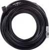 A coiled black hose with connectors on both ends, presented on a white background. Produktbild-Vorschau