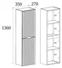 RODAN | Badezimmer Hochschrank Hängend - 136 cm - Braun - Produktbild-Vorschau 7