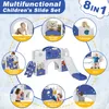 JOIEYOU Freistehende Rutschen 8-in-1 Kinder Gartenrutsche Produktbild-Vorschau 5