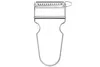 A silver julienne peeler is shown against a white background. Produktbild-Vorschau