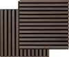 Two acoustic panels, one partially overlapping the other, both with a slatted wood design. Anteprima dell’immagine prodotto