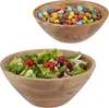 Saladiers Relaxdays, lot de 2, bois de manguier, Ø 23 et 29 Voir les images du produit 1