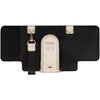 A black and cream leather case with a cream-colored bottle warmer inside, displayed on a white background. Produktbild-Vorschau
