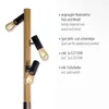 A floor lamp with three adjustable spotlights and descriptive text. Produktbild-Vorschau