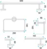 Technical drawing with dimensions of bathroom accessories. Anteprima dell’immagine prodotto