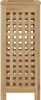 A front view of a wooden laundry hamper with a slatted design. Anteprima dell’immagine prodotto