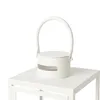 Laterne Weiß Matt 21,5 cm Metall Glas Windlicht Garten Deko Produktbild-Vorschau 2
