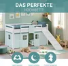 Homestyle4u dětská podkrovní postel 90x200 posuvná záclona Náhled obrázku produktu 5